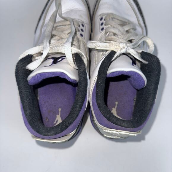 Nike Air Jordan 3 Retro Dark Iris Sneakers Mid Men's 8 Purple White CT8532-105 - Picture 9 of 10